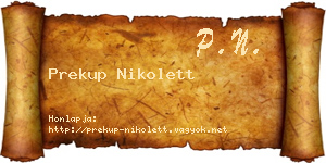 Prekup Nikolett névjegykártya
